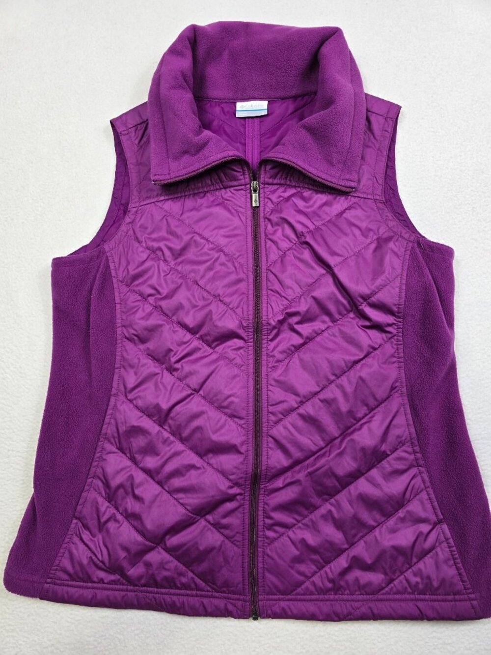 Columbia Womens Quilted Fleece Vest M Purple
